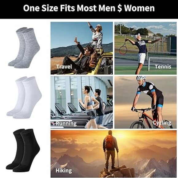 COPY -10 Pairs Mens Socks Bulk Pack Athletic Casual Sports Socks Quarter Ankl… - Picture 2 of 2